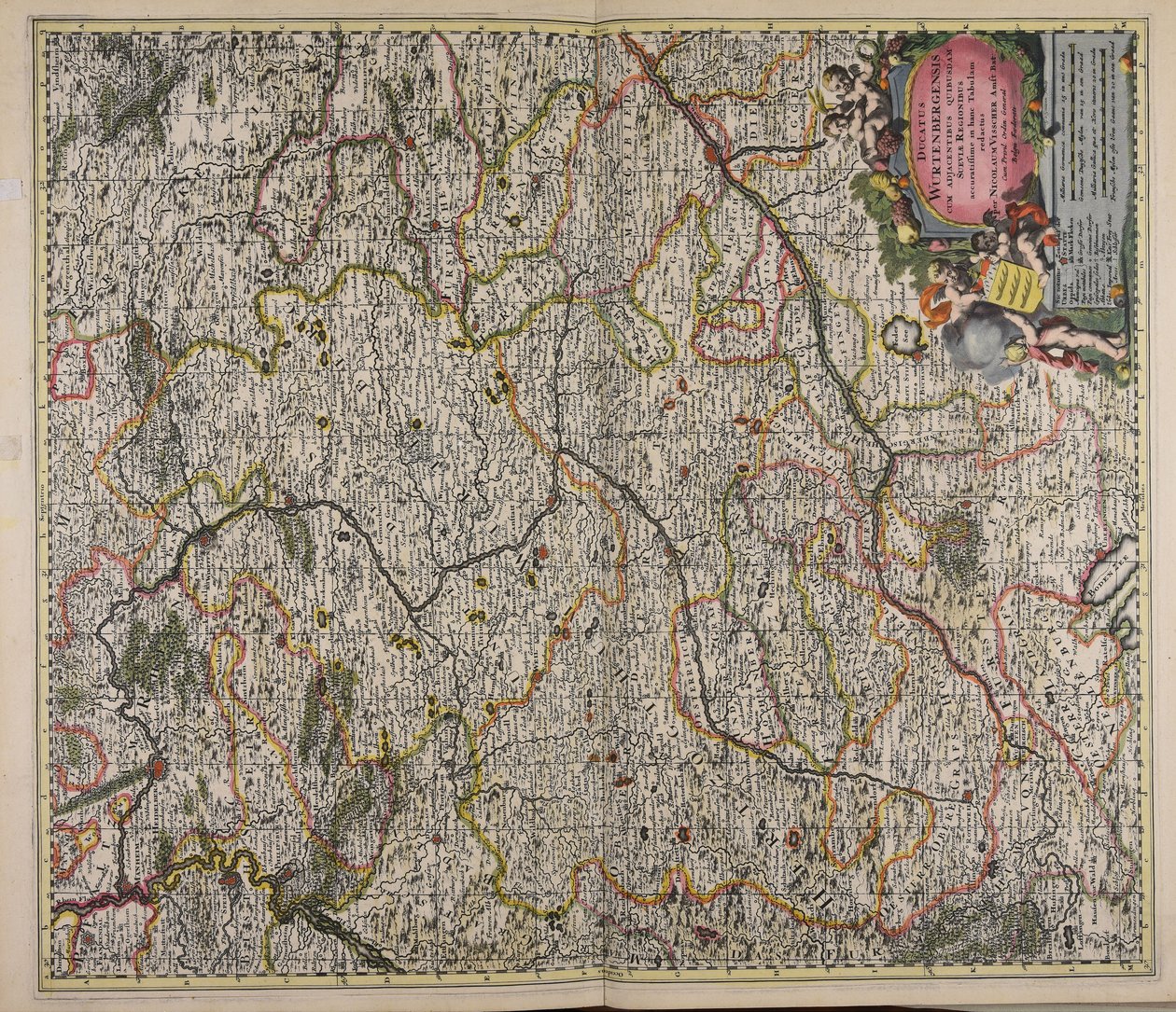 Ducatus Wurtenbergensis cum adjacentibus quibusdam Sueviae regionibus accuratissime in hanc tabulam redactus da Nicolaes Visscher