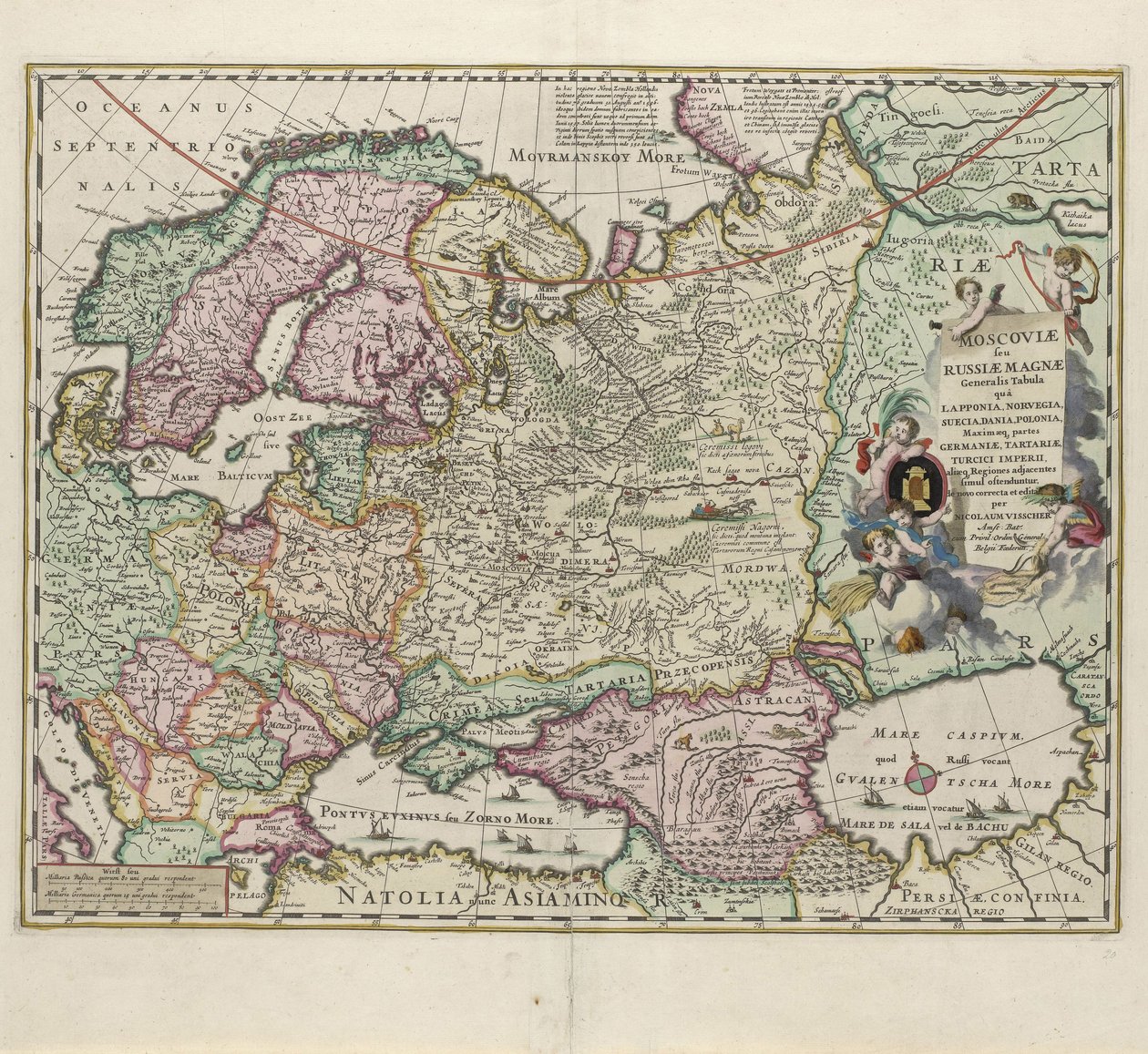 Mappa della Russia, seconda metà del XVII secolo da Nicolaes Visscher