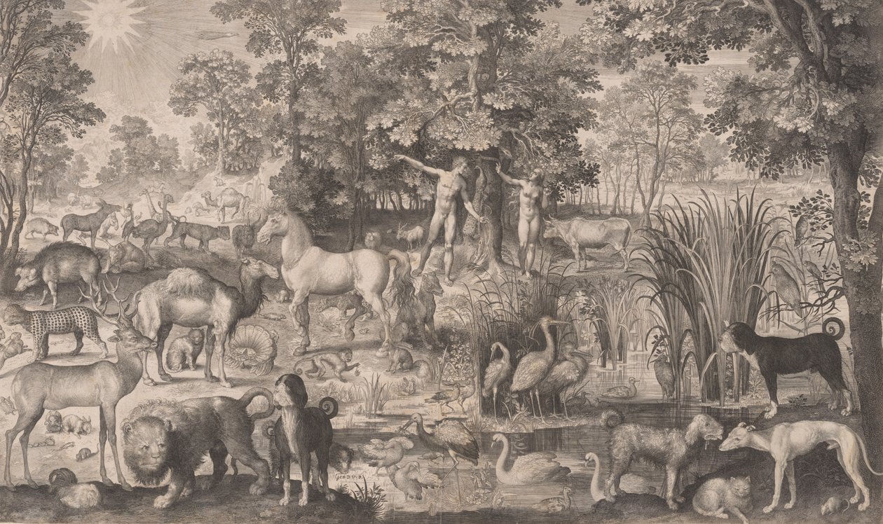 Adamo ed Eva in Paradiso, 1631 da Nicolaes de Bruyn