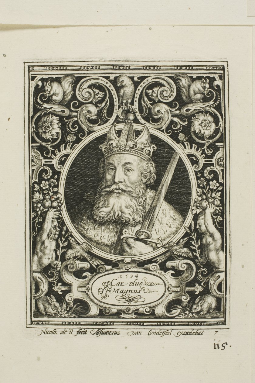 Carlo Magno, settimo piatto de I nove degni da Nicolaes de Bruyn
