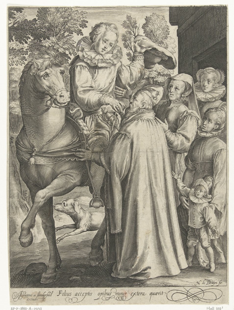 Il figliol prodigo riceve la sua eredità e parte da Nicolaes de Bruyn
