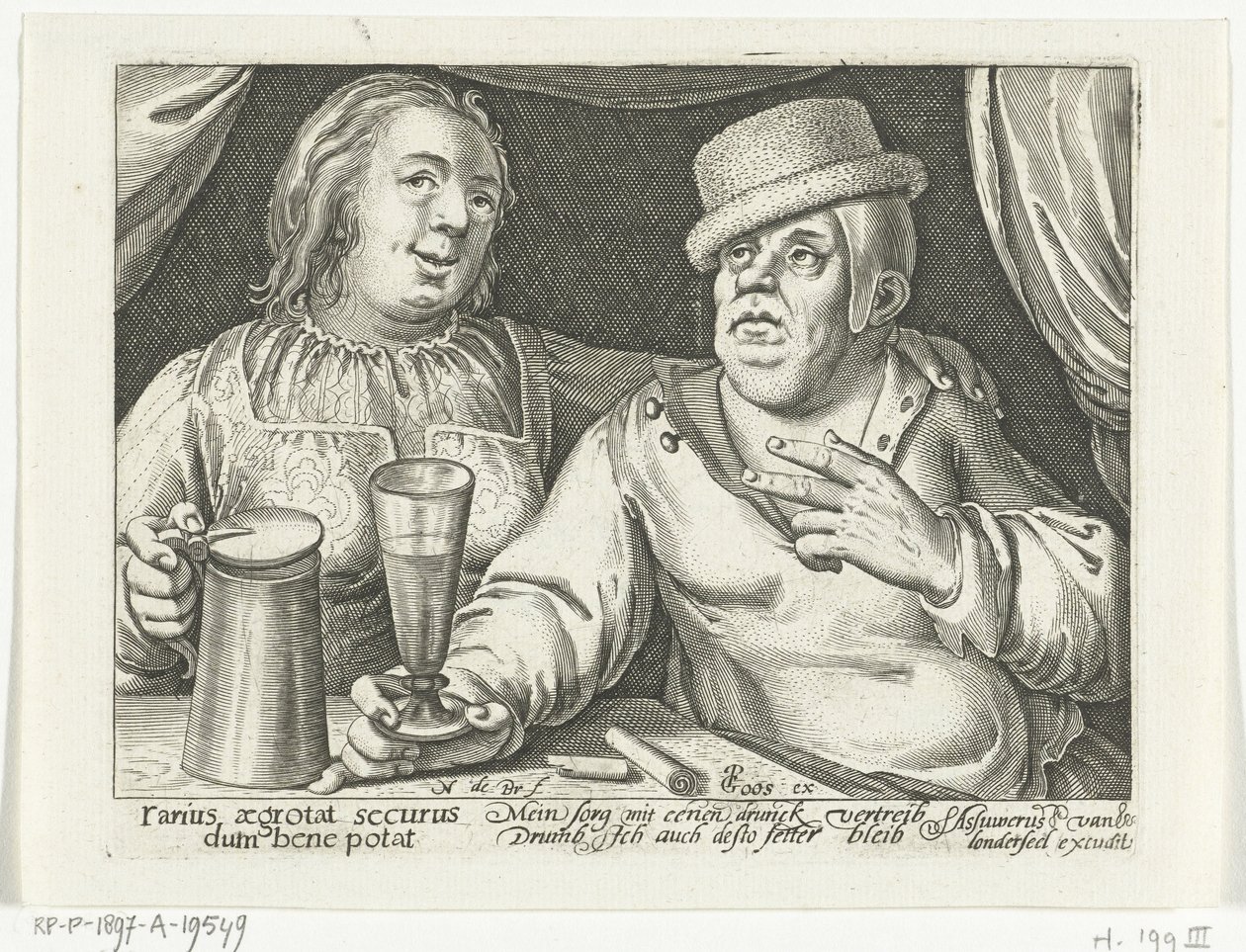 Uomo e donna che bevono da Nicolaes de Bruyn