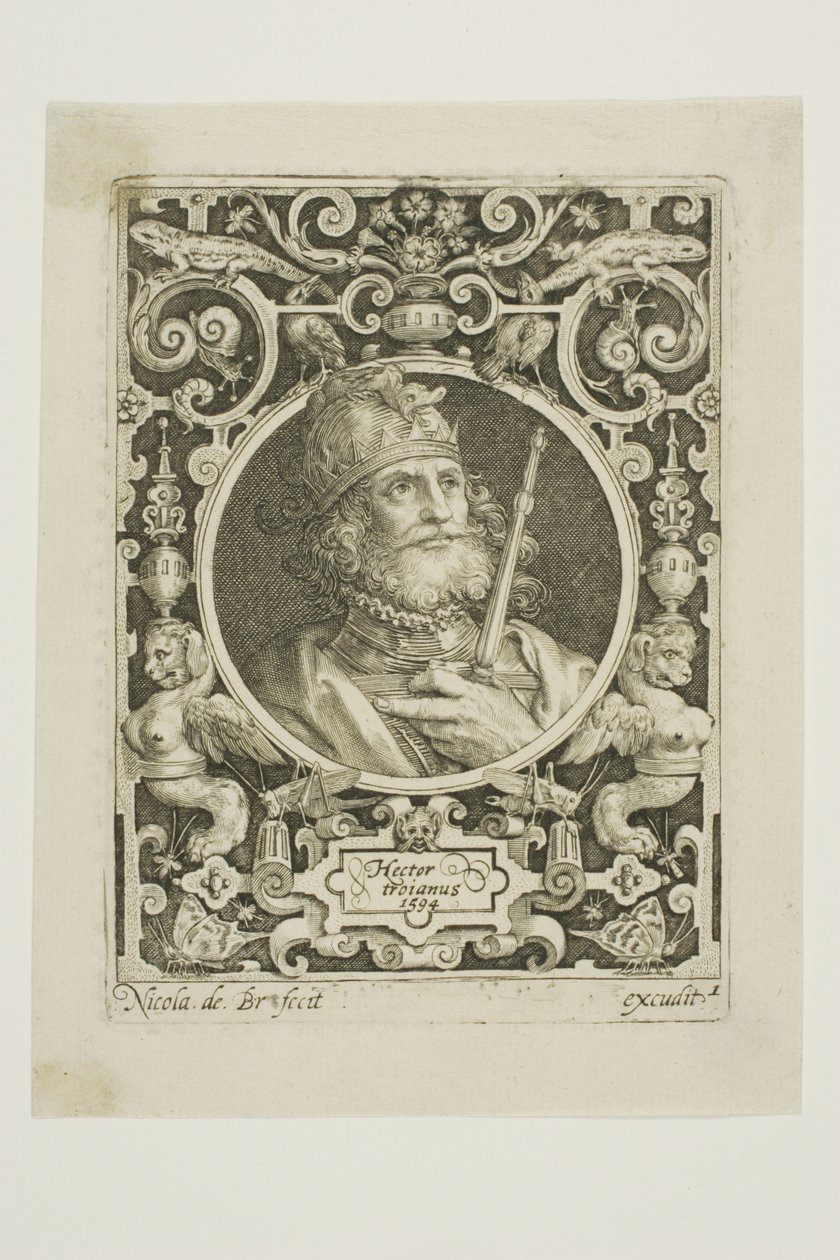 Ettore di Troia, piatto unico de I nove degni di nota da Nicolaes de Bruyn
