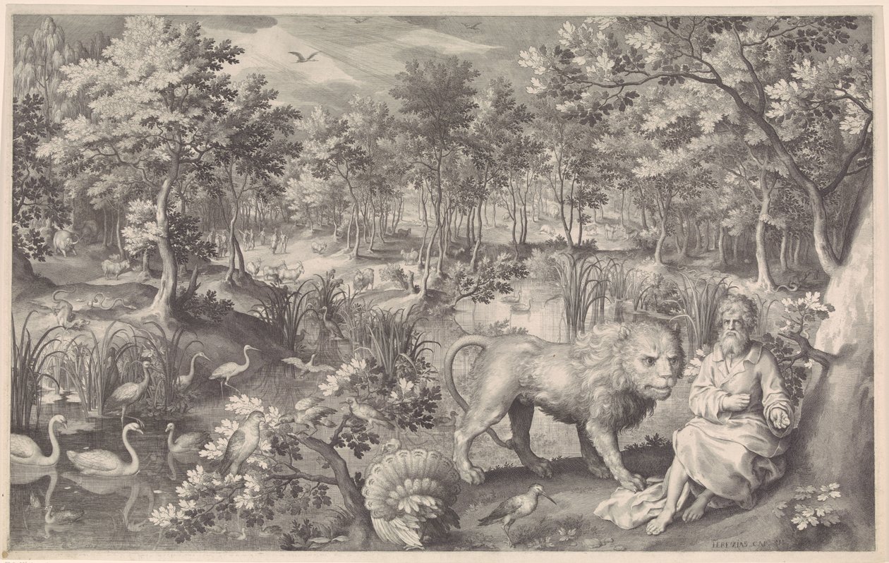 Geremia nel deserto da Nicolaes de Bruyn