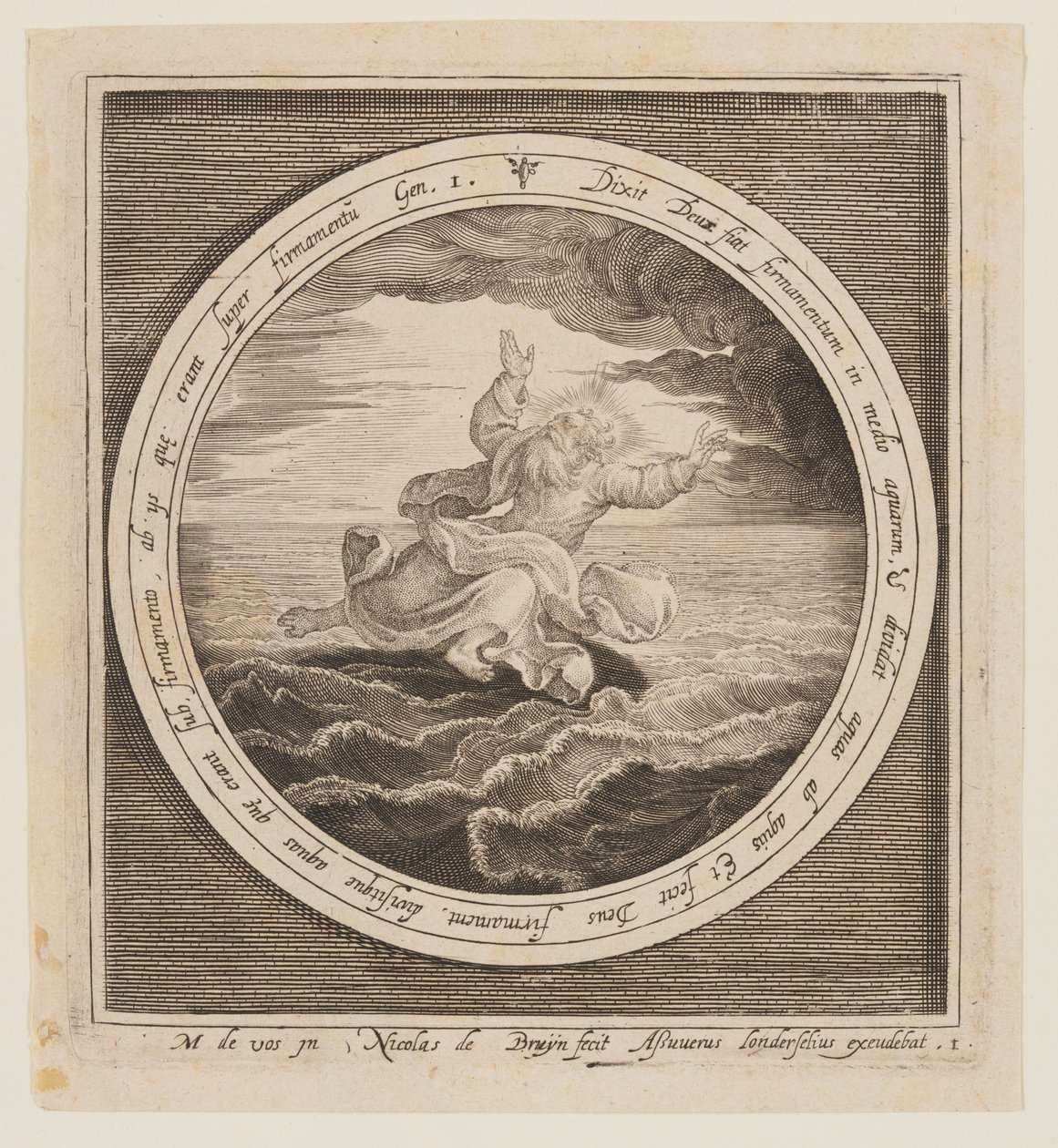 Secondo giorno: La divisione delle acque, dalla creazione alla cacciata dal Paradiso da Nicolaes de Bruyn