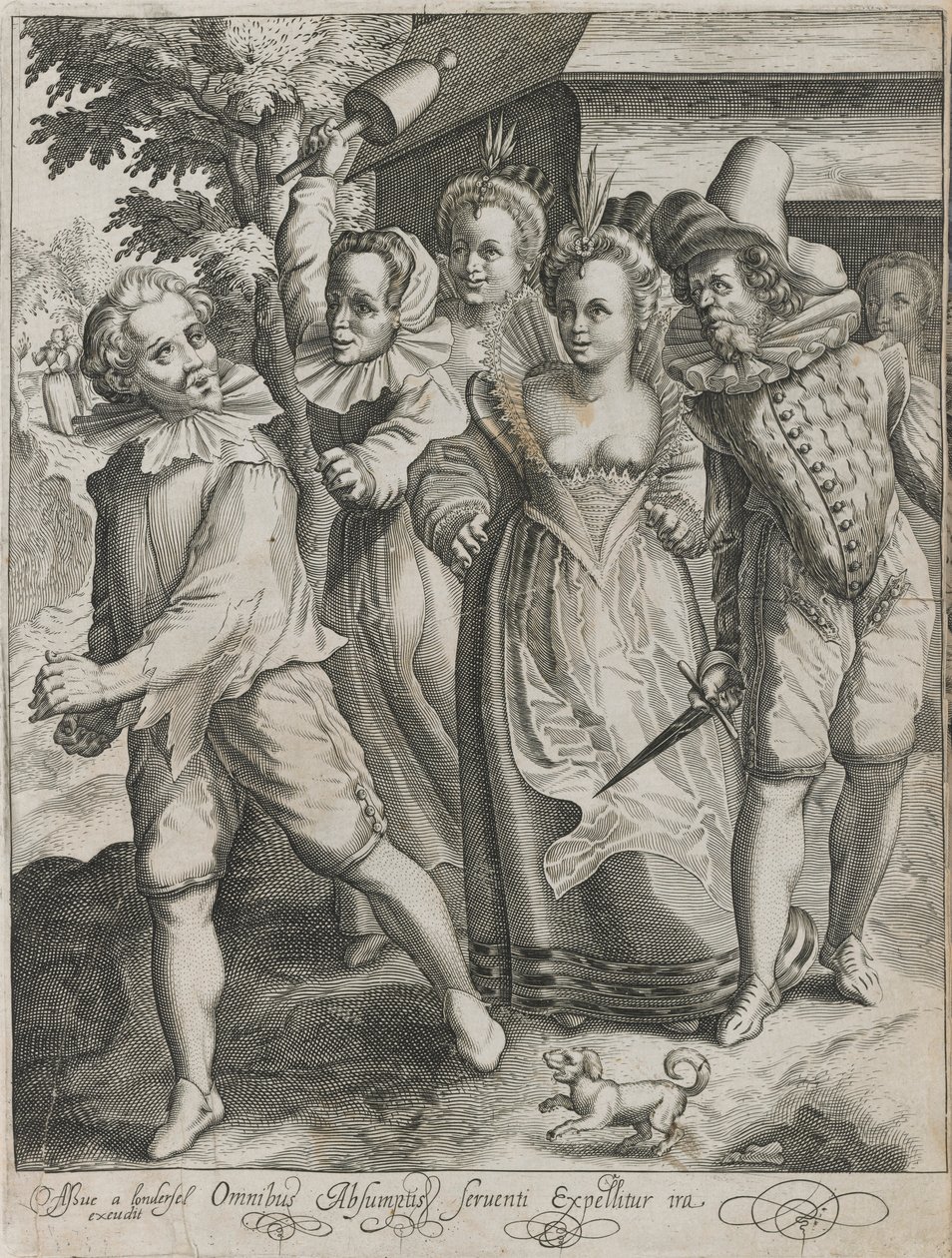 Il figliol prodigo è espulso da una taverna, tavola 4 dalla Storia del figliol prodigo da Nicolaes de Bruyn