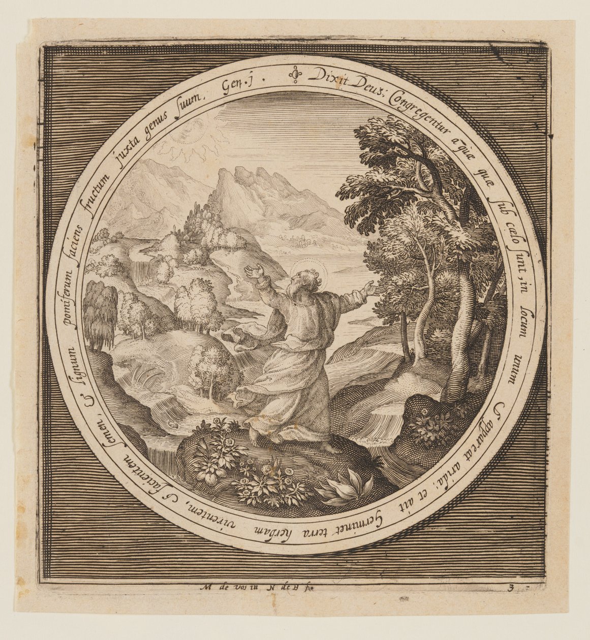 Terzo giorno: La creazione della terra e della vegetazione, dalla creazione alla cacciata dal paradiso da Nicolaes de Bruyn