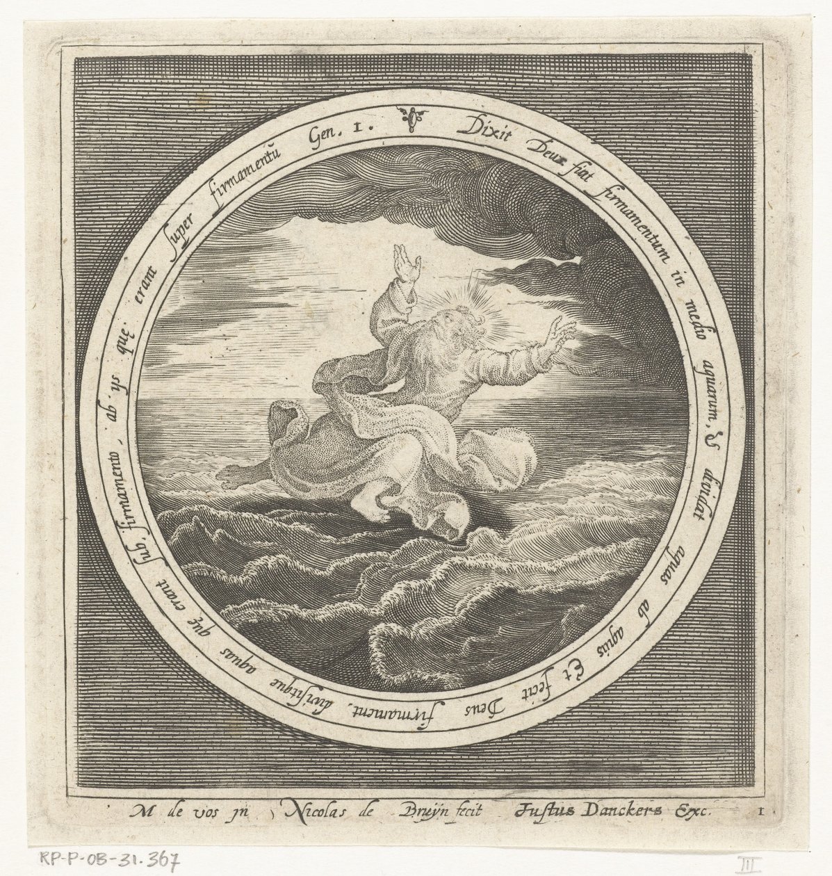 Secondo giorno della creazione: Dio separa le acque in cielo e mare da Nicolaes de Bruyn