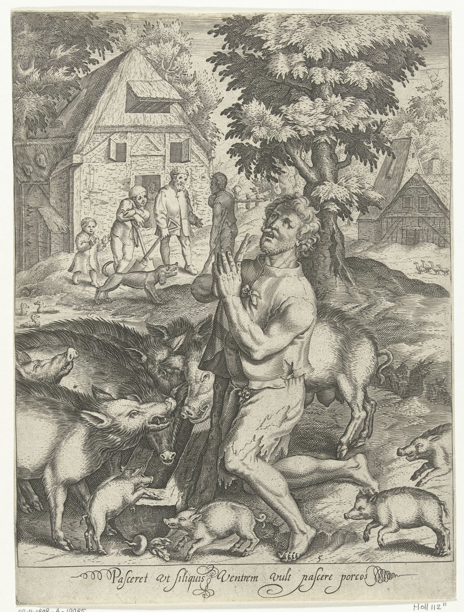 Figliol prodigo come guardiano di porci da Nicolaes de Bruyn