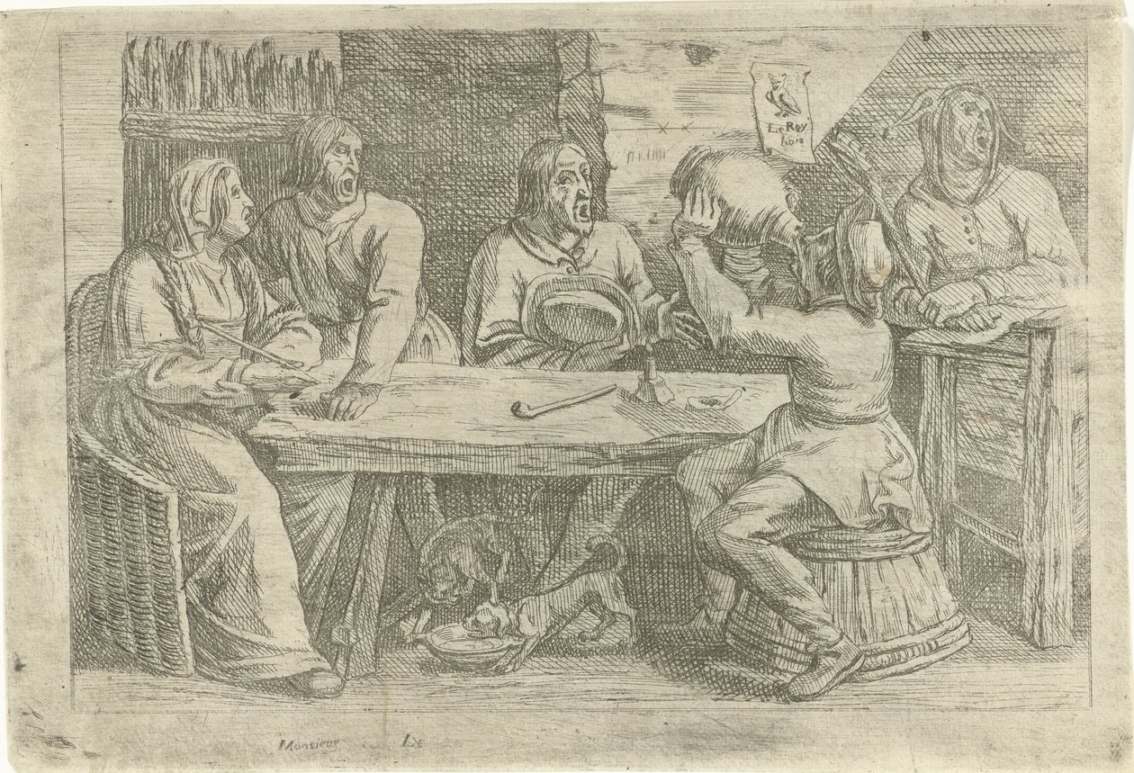 Compagnia di contadini con giullare da Nicolaes van Haeften
