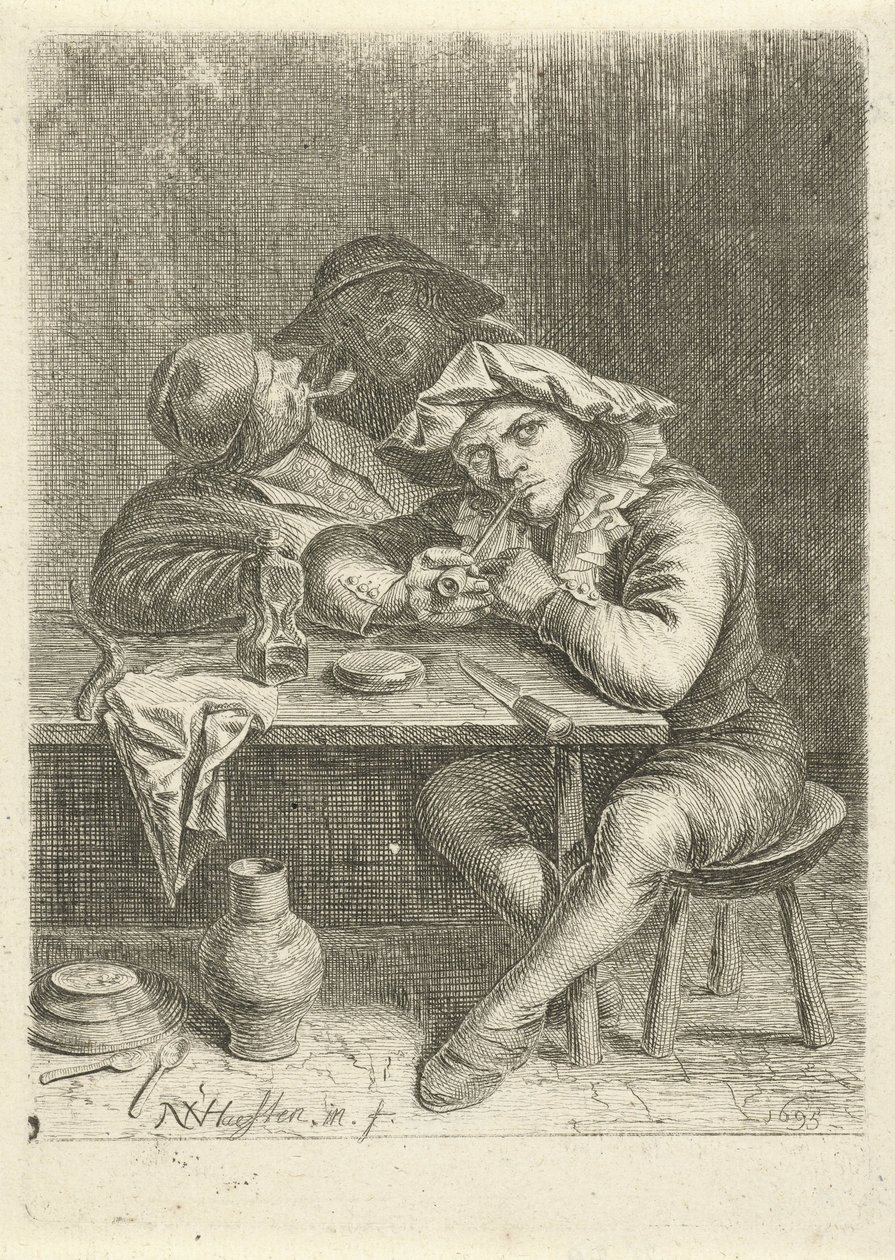 Due fumatori a un tavolo da Nicolaes van Haeften