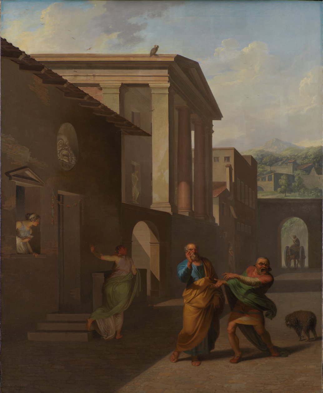 La levatrice che si congeda dalla ragazza di Andros. Da Andria di Terenzio da Nicolai Abraham Abildgaard