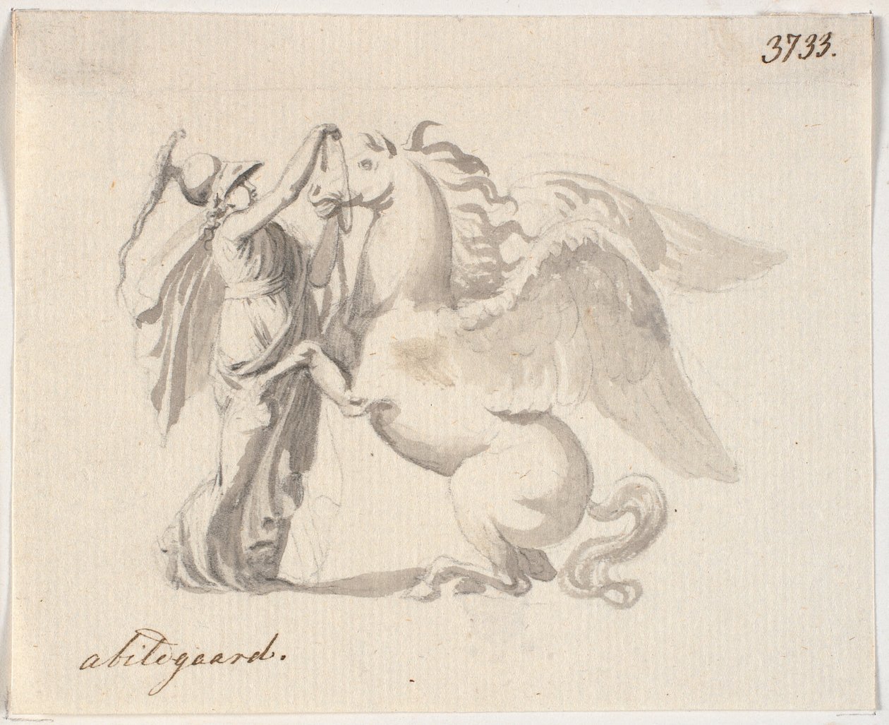Atena mette le briglie a Pegaso da Nicolai Abildgaard
