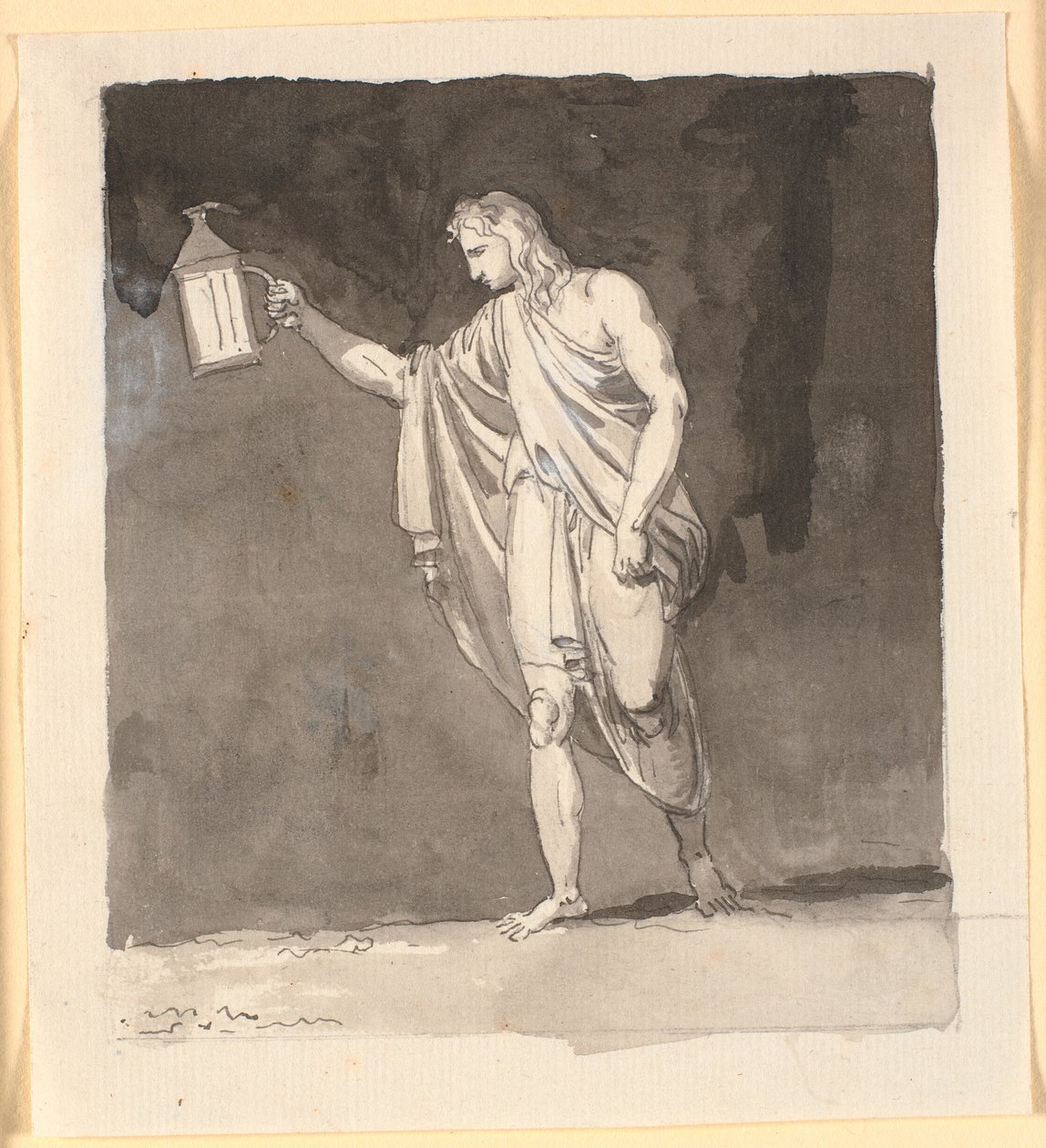 Diogene che illumina nel buio con una lanterna da Nicolai Abildgaard