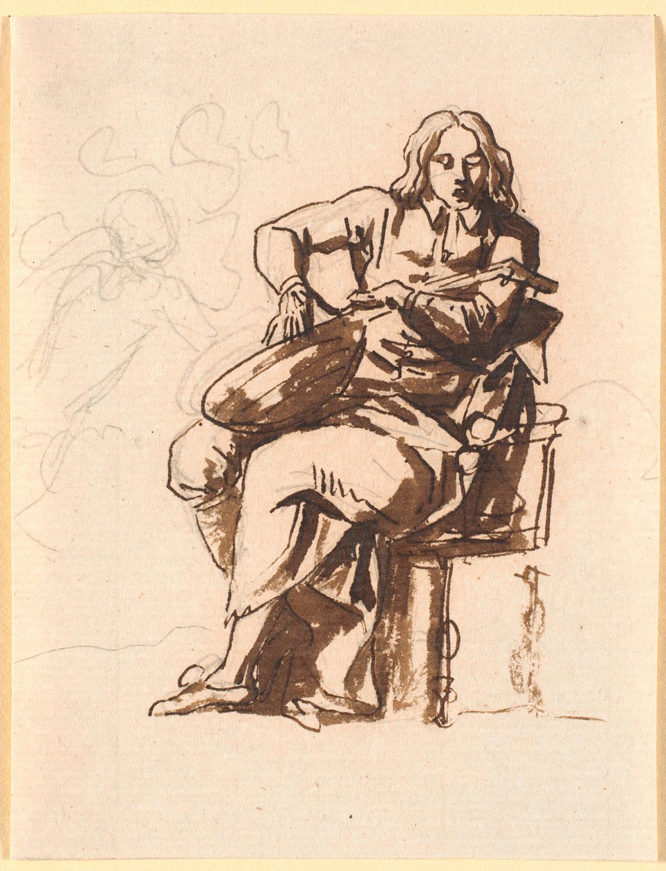 Un poeta che pizzica le corde del liuto da Nicolai Abildgaard