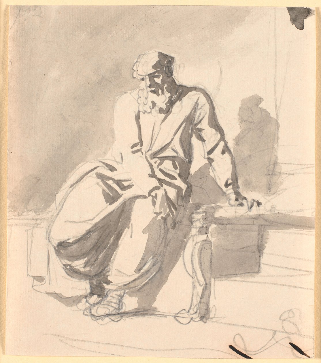 Figura di uomo antico seduto, probabilmente Anacreonte da Nicolai Abildgaard