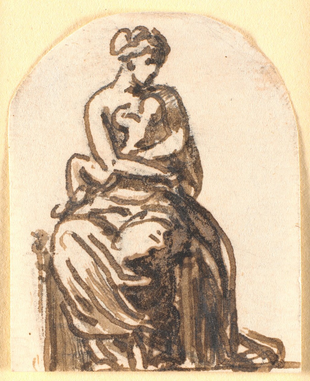 Donna seduta con un bambino in braccio da Nicolai Abildgaard