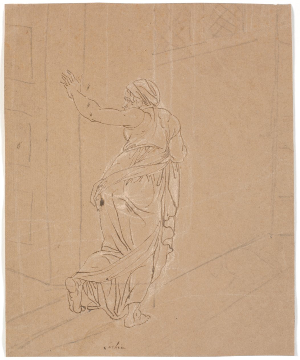 La levatrice. Studio per La ragazza di Andros. [La levatrice lascia la casa della ragazza di Andros] da Nicolai Abildgaard