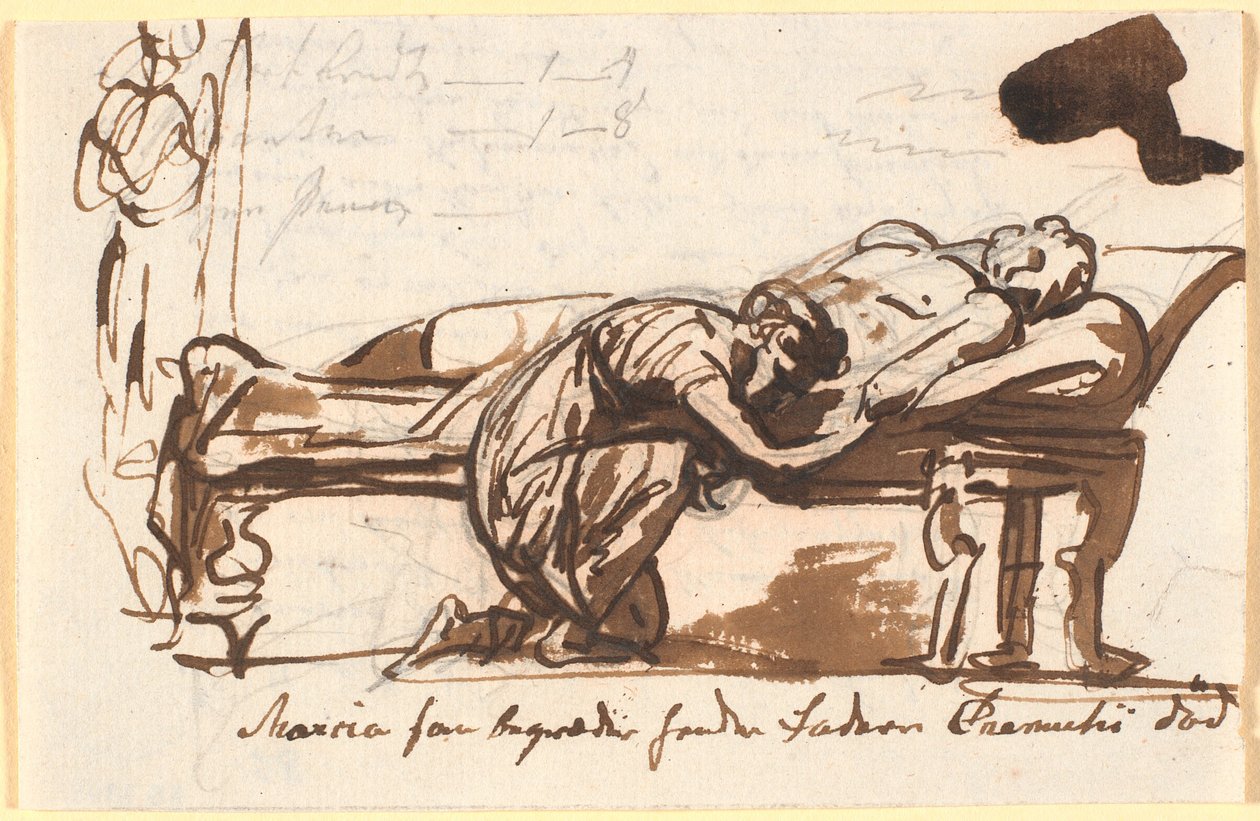 Marcia piange la morte di suo padre Cremetius da Nicolai Abildgaard