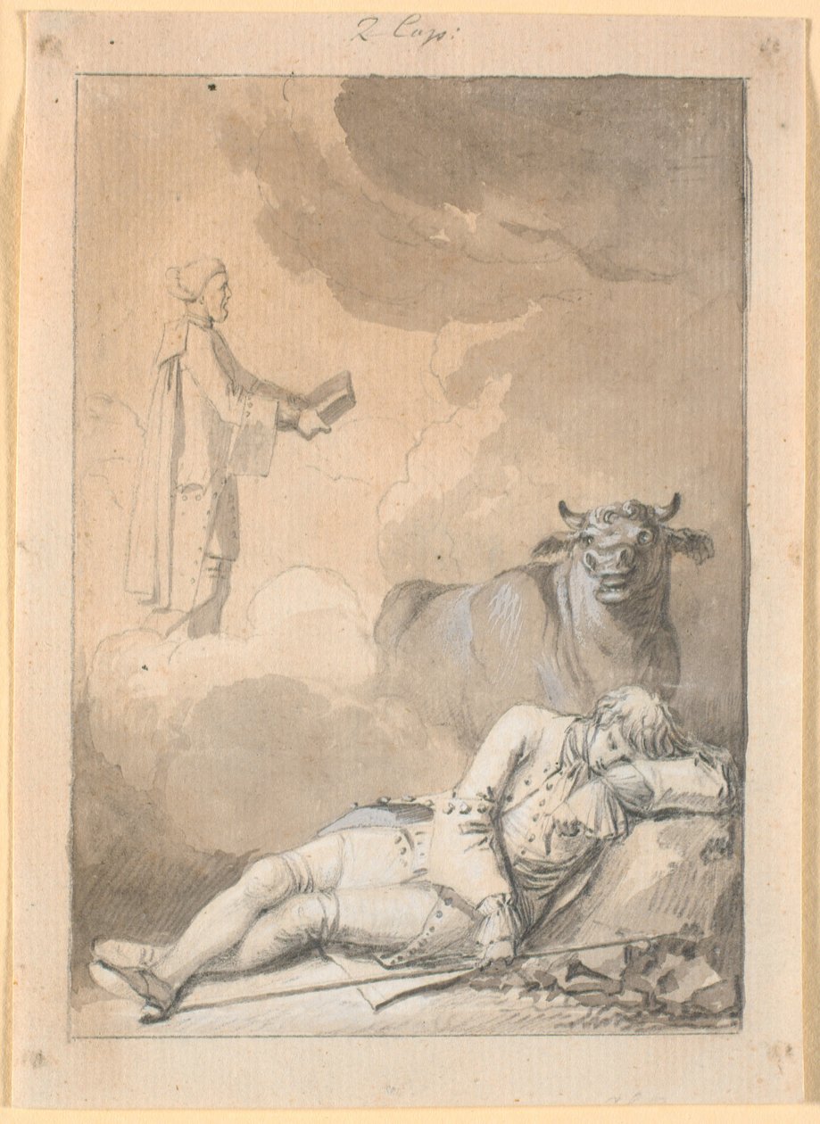 Niels Klim ascolta in sogno il diacono nella chiesa di Fane da Nicolai Abildgaard