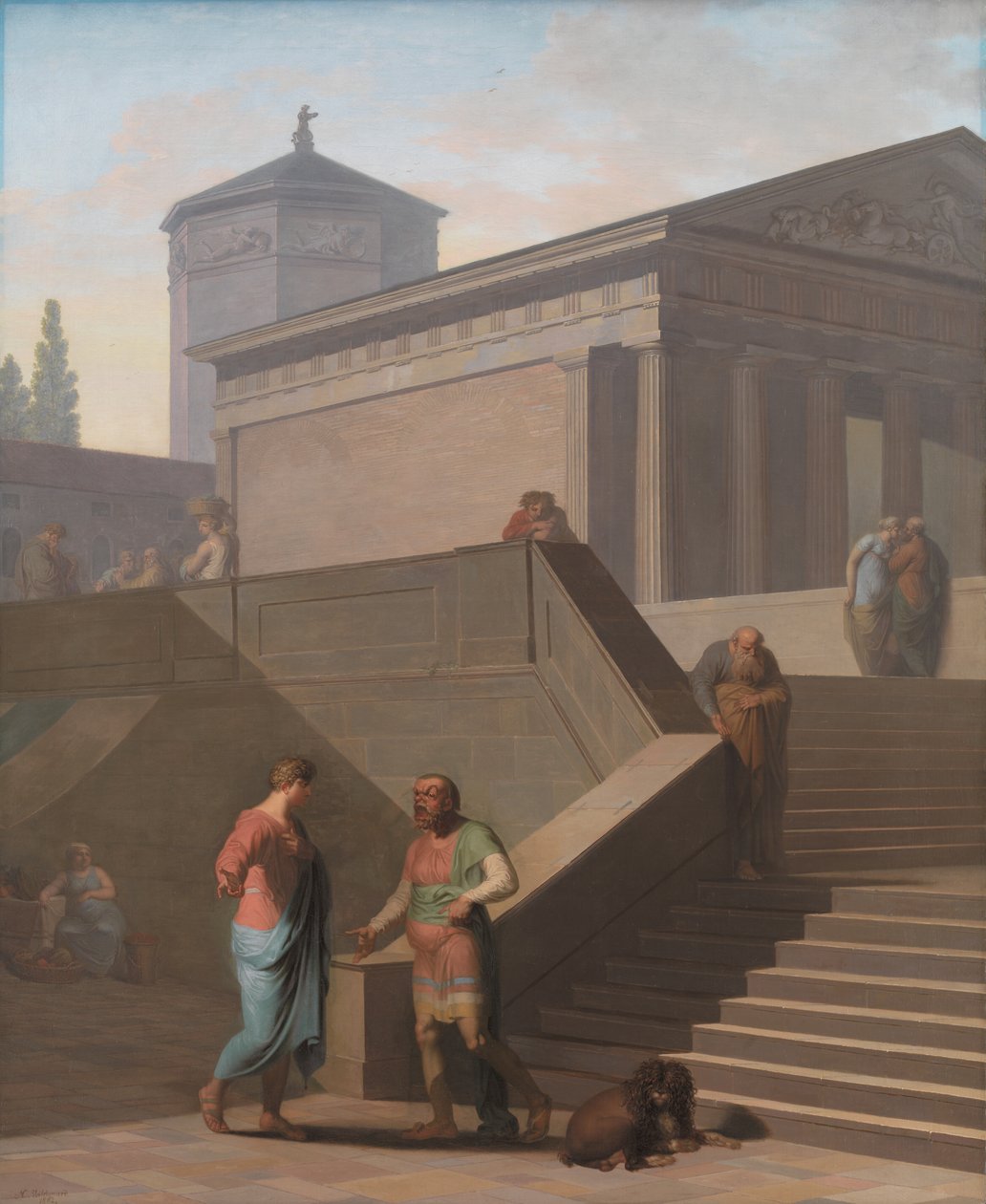 Pamphilius e il suo servo Davus. Da Andria di Terenzio da Nicolai Abildgaard