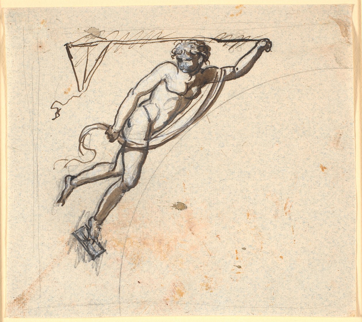 Figura fluttuante con un drago in mano da Nicolai Abildgaard