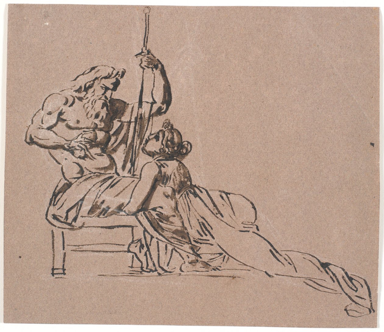 Teti abbraccia supplicando le ginocchia di Zeus da Nicolai Abildgaard