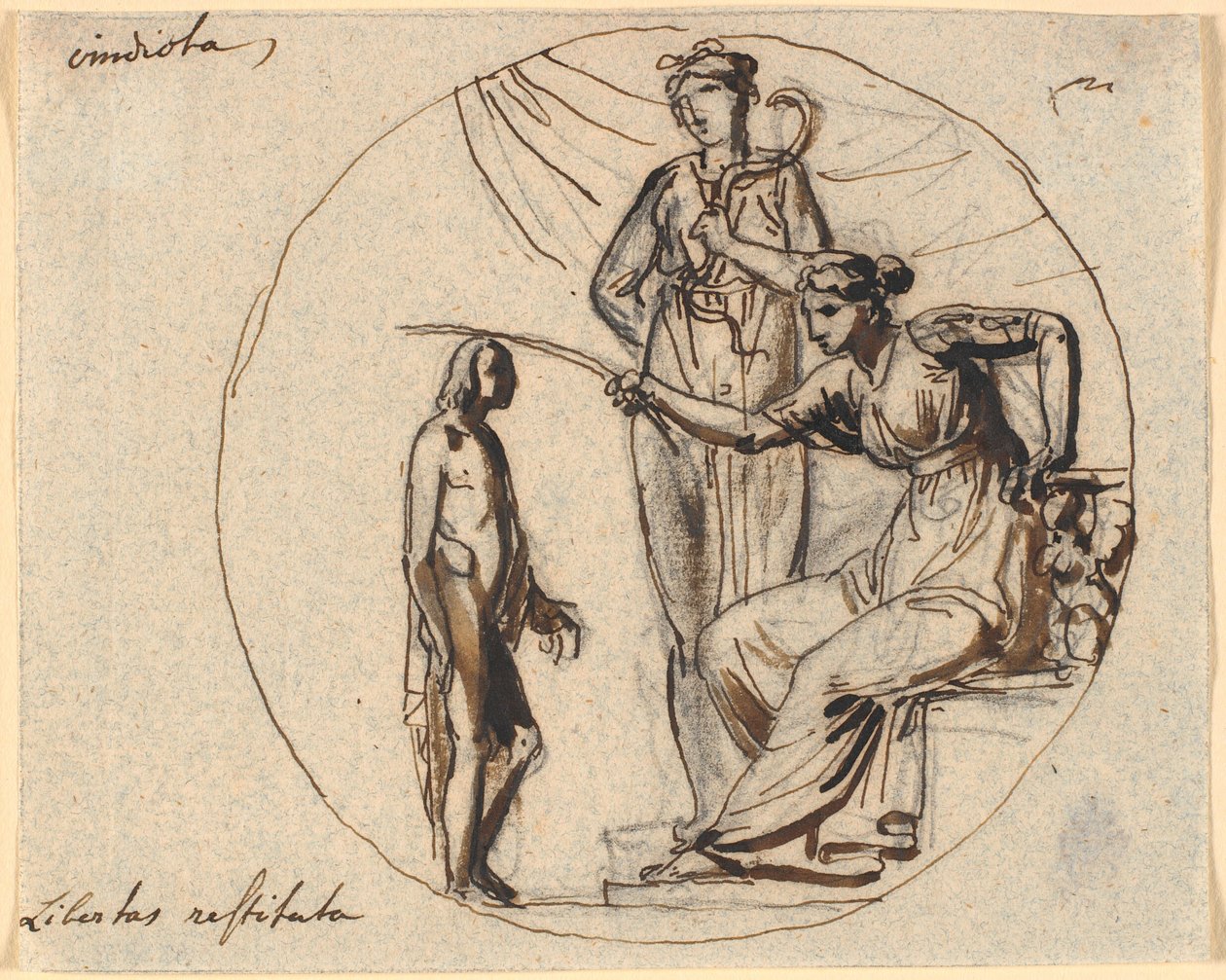 Bozza per tre figure per il rilievo della liberazione sul Monumento alla Libertà da Nicolai Abildgaard