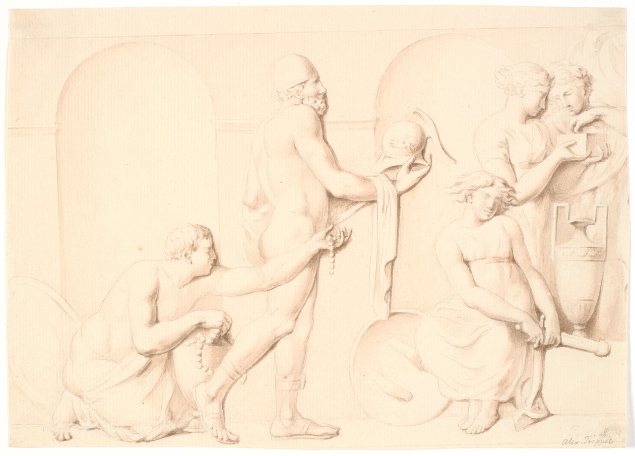 Ulisse scopre Achille tra le figlie di Licomede da Nicolai Abildgaard