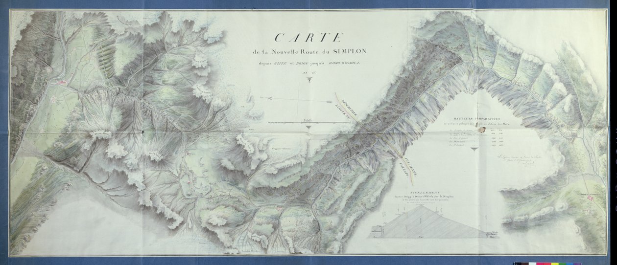 Mappa del Nuovo Passo del Sempione, 1803 da Nicolas Ceard