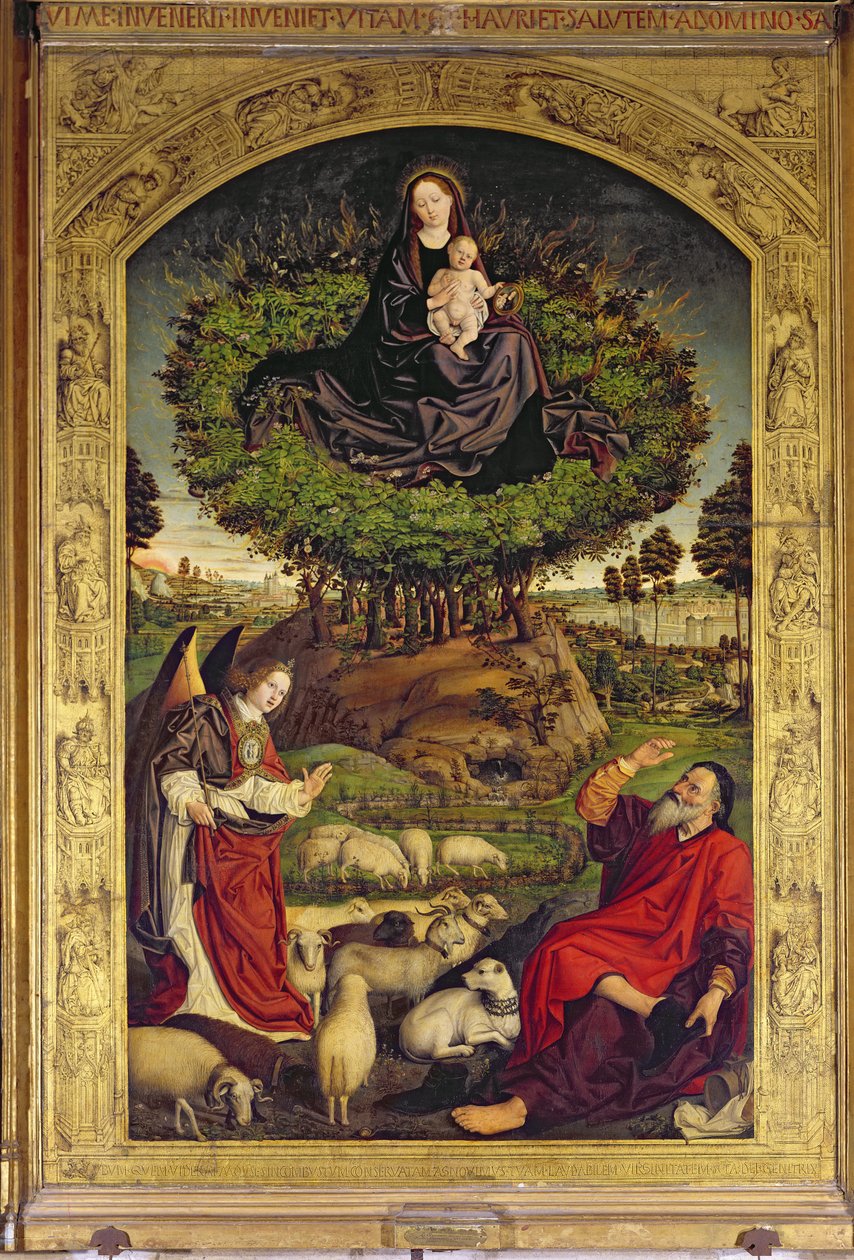 Madonna col Bambino, pannello centrale del Trittico di Mosè e il Roveto Ardente, c.1476 da Nicolas Froment