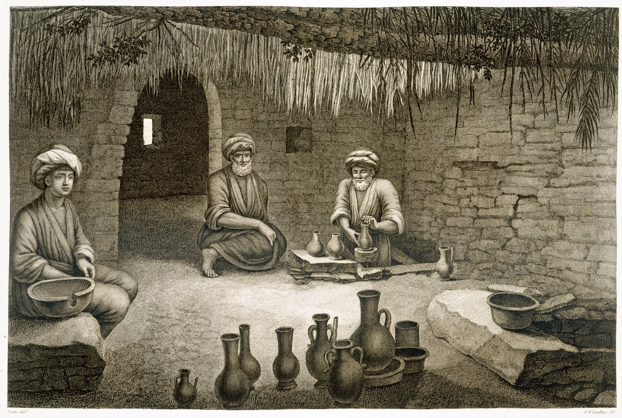 Interno di un laboratorio di ceramica, dal Volume II Arti e Mestieri di 