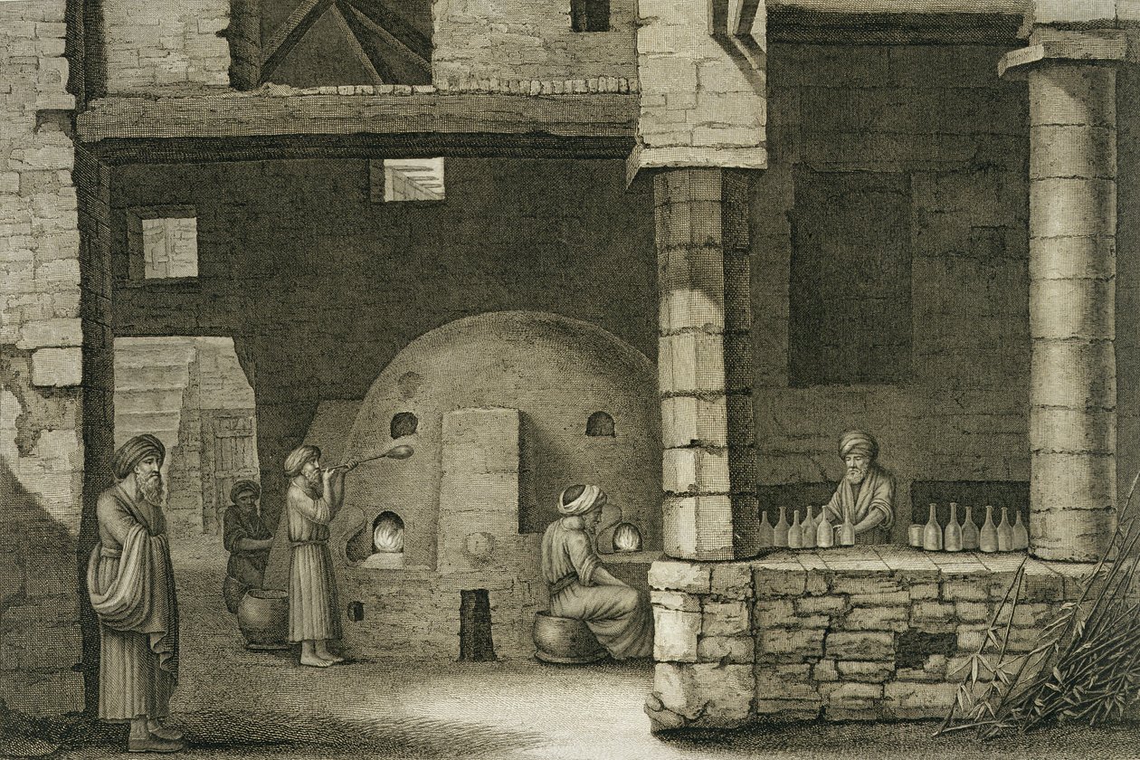 Il fabbricante di bottiglie di vetro, da Volume II Arti e Mestieri di 