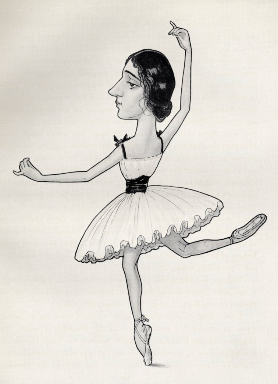 Tamara Karsavina caricatura di da Nicolas Legat