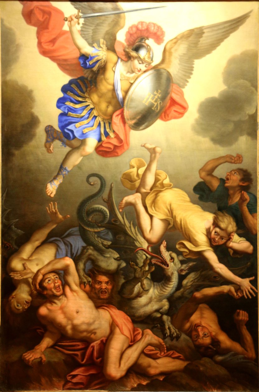 San Michele schiaccia gli angeli ribelli da Nicolas Mignard