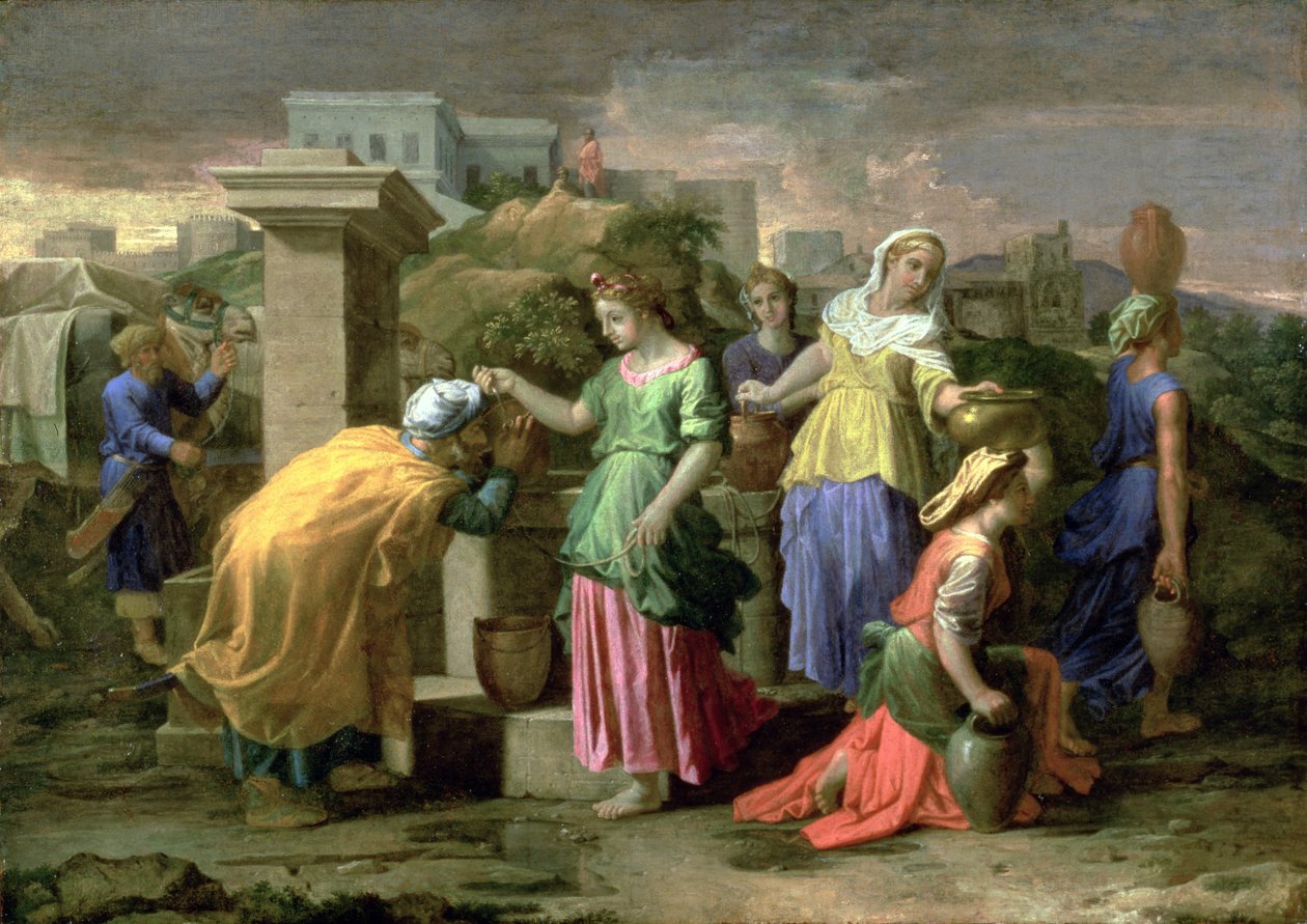 Eliezer e Rebecca al Pozzo, c.1660-65 da Nicolas Poussin