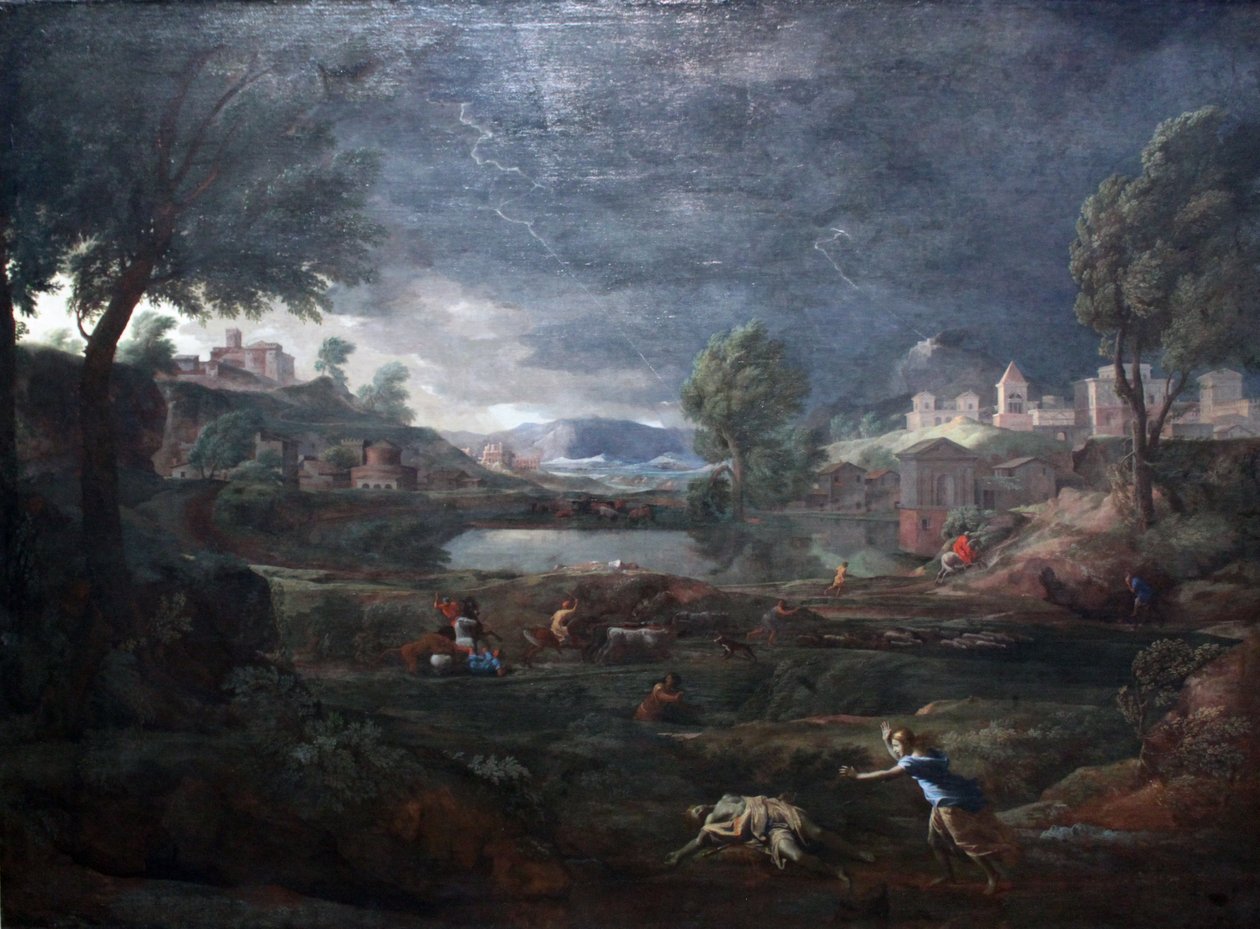 Paesaggio durante un Temporale con Piramo e Tisbe da Nicolas Poussin
