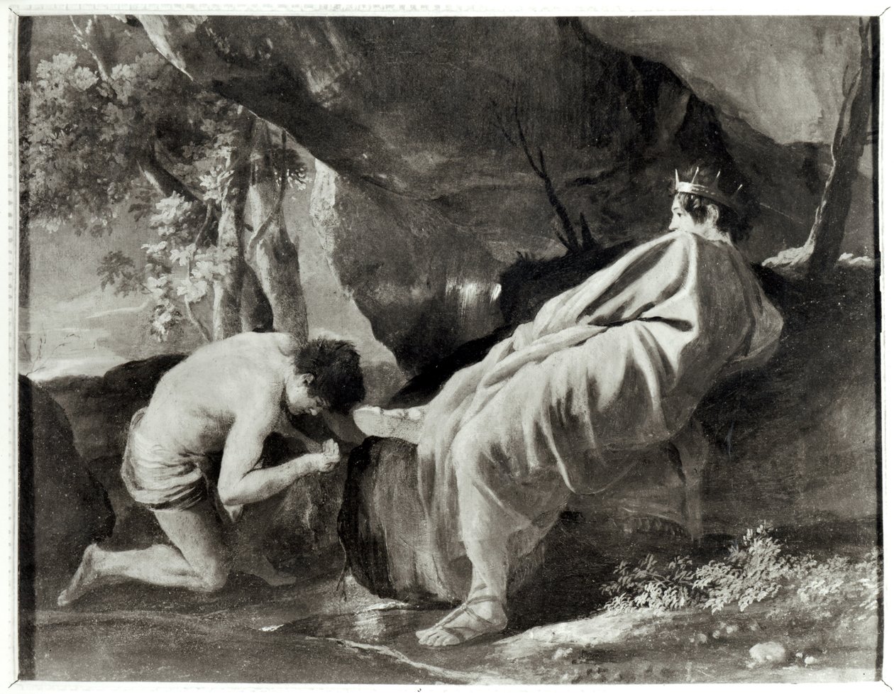 Mida alla fonte del fiume Pactolus da Nicolas Poussin