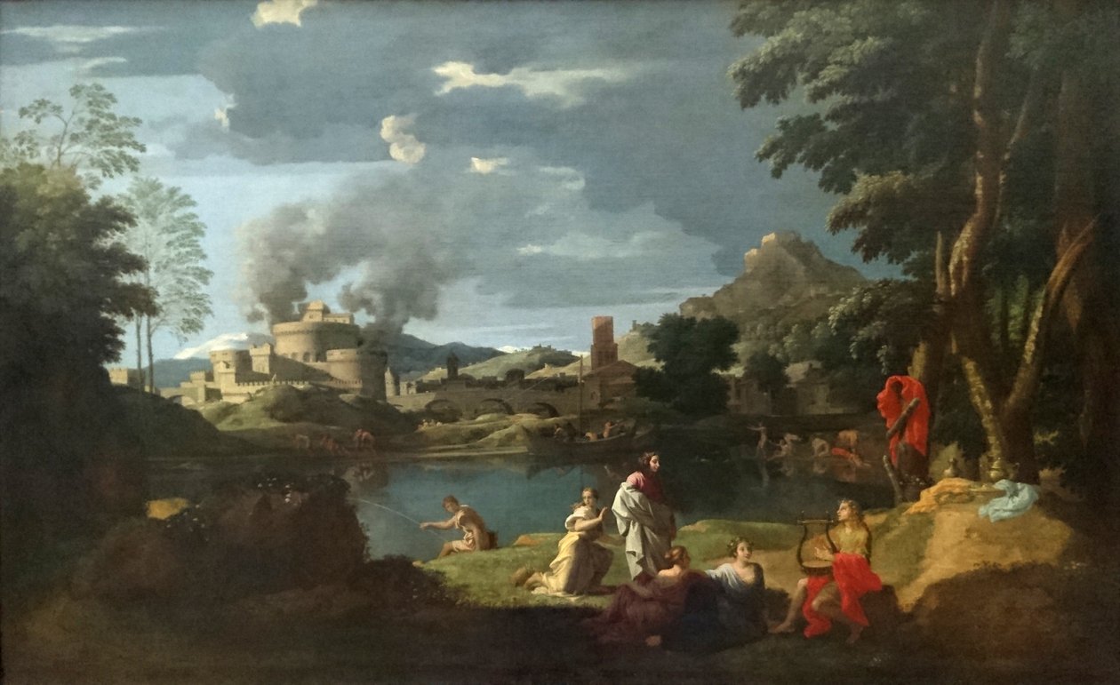 Paesaggio con Orfeo ed Euridice da Nicolas Poussin