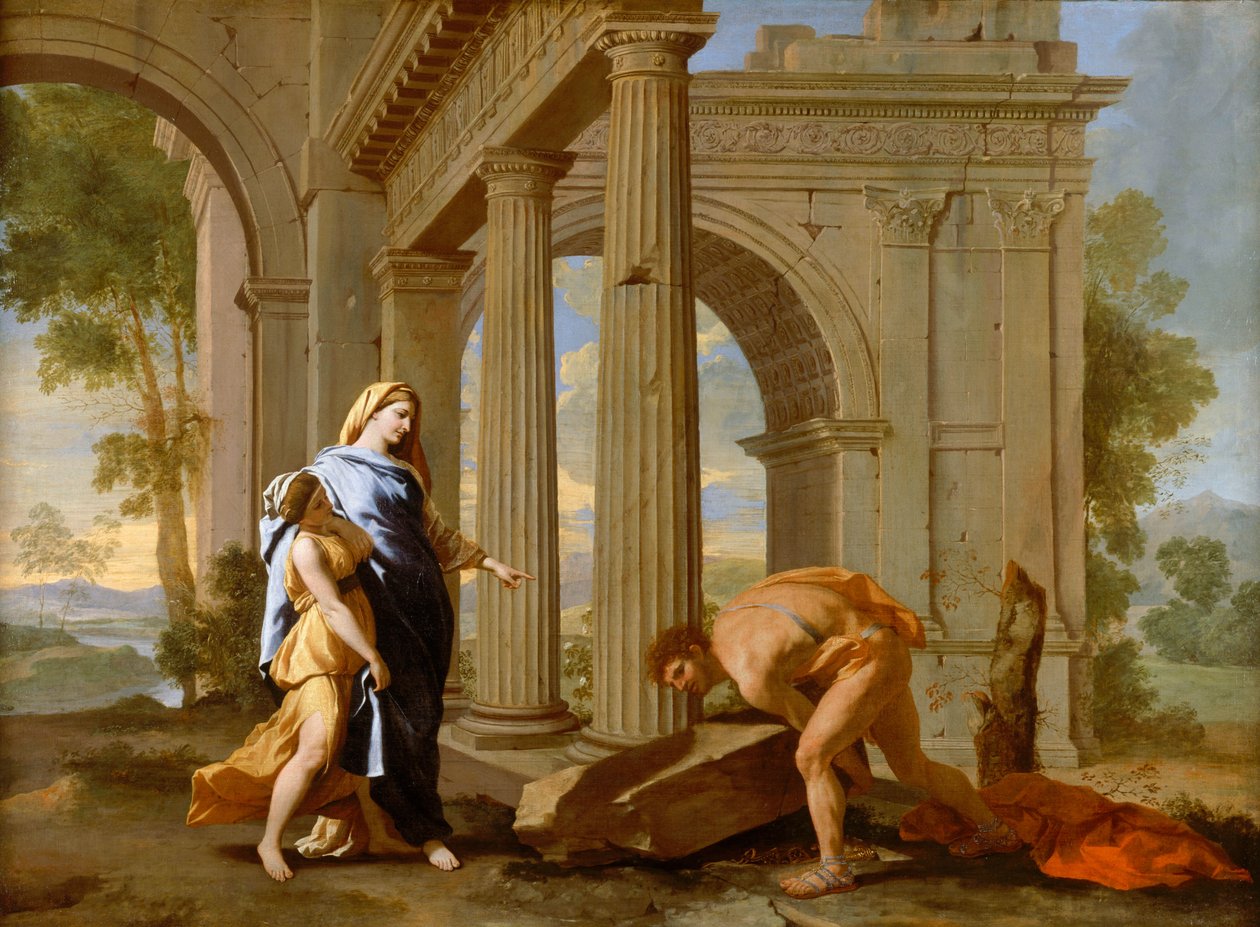 Teseo trova la spada di suo padre da Nicolas Poussin