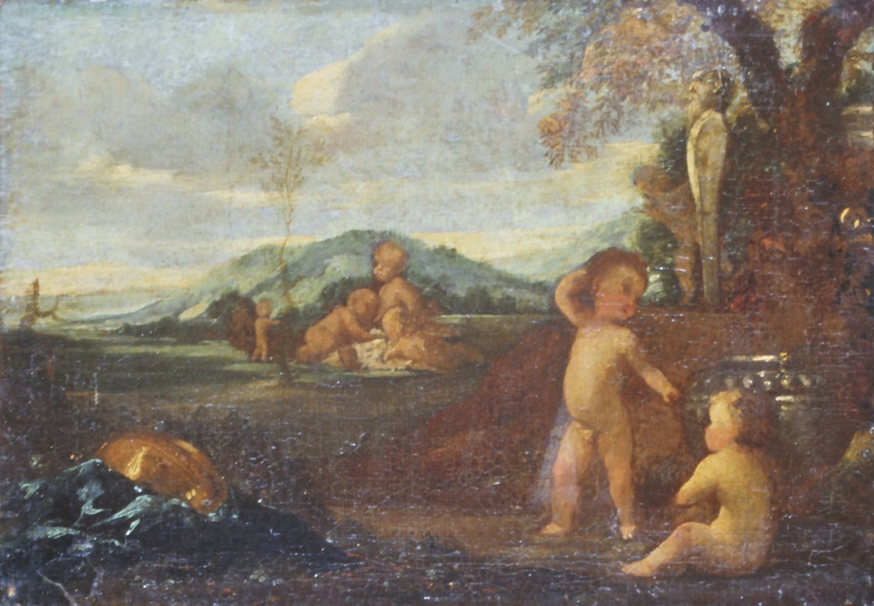 Putti in un paesaggio da Nicolas Poussin