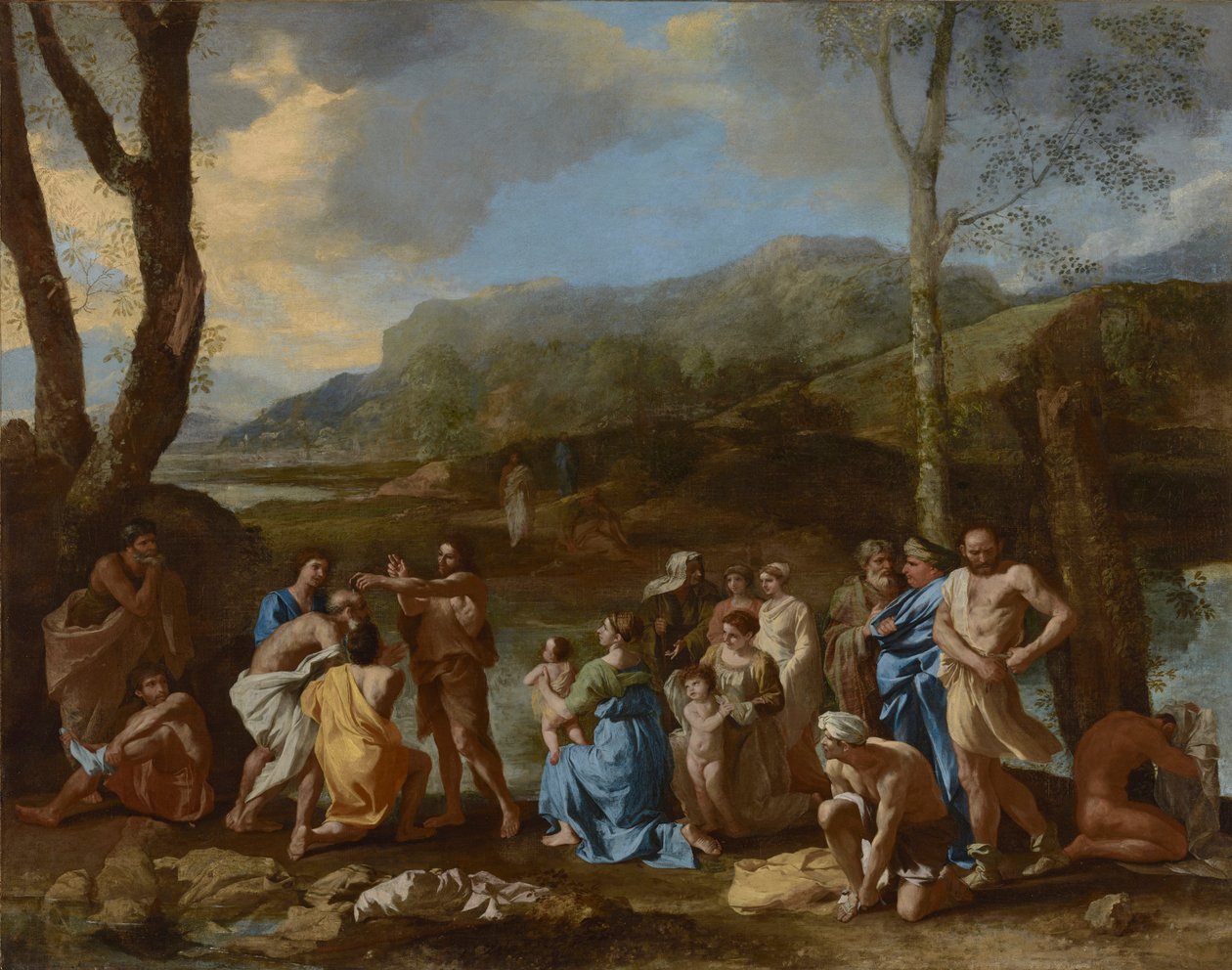 San Giovanni che battezza nel fiume Giordano da Nicolas Poussin