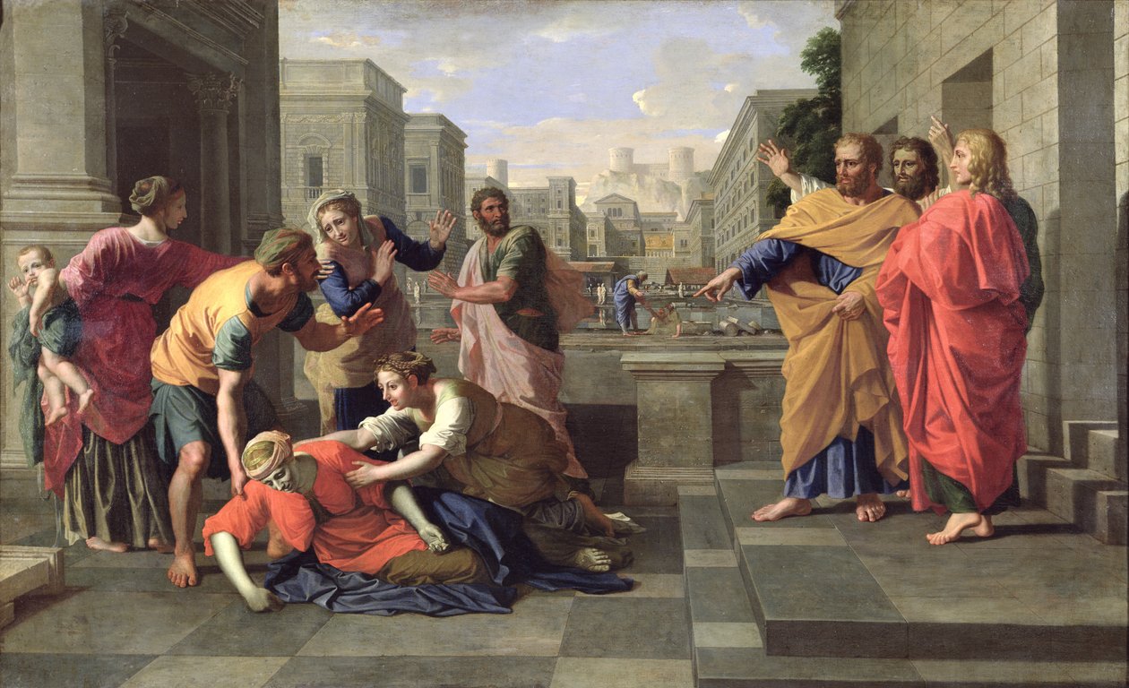 La Morte di Saffira da Nicolas Poussin