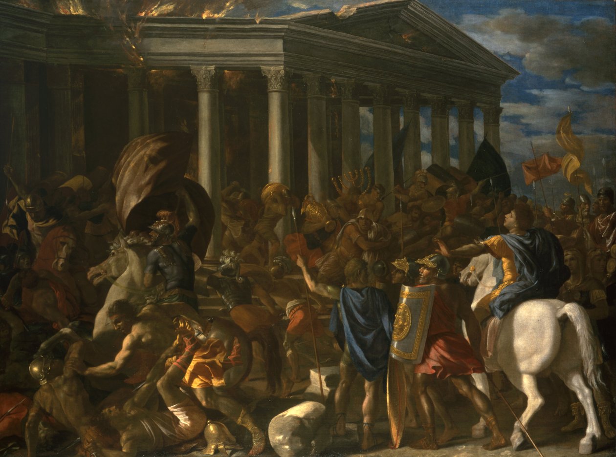 La distruzione e il saccheggio del Tempio di Gerusalemme da Nicolas Poussin