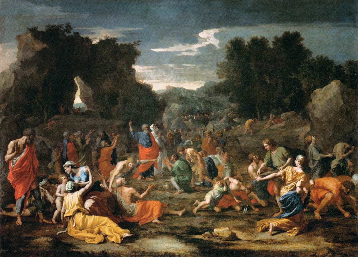 Gli ebrei raccolgono la manna nel deserto da Nicolas Poussin