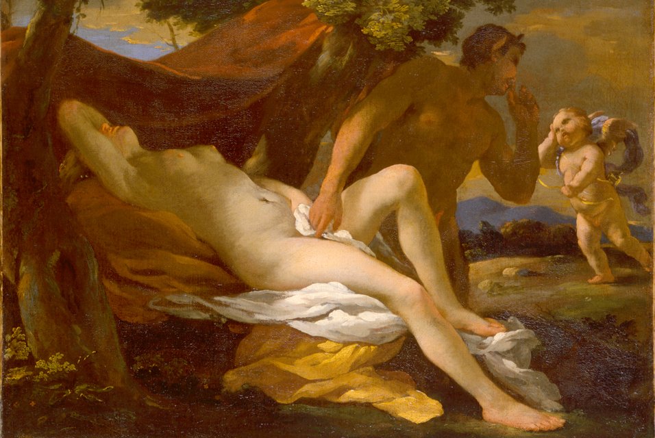 Giove e Antiope o Venere e Satiro da Nicolas Poussin