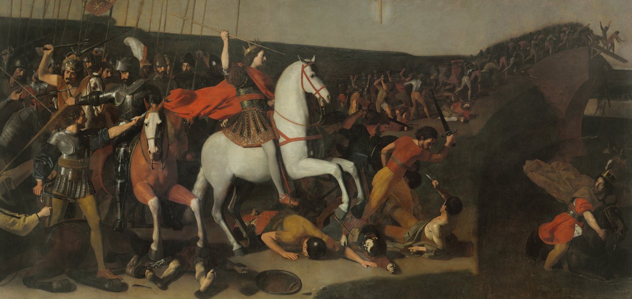 La battaglia del Ponte Milvio, vittoria di Costantino su Massenzio da Nicolas Tournier