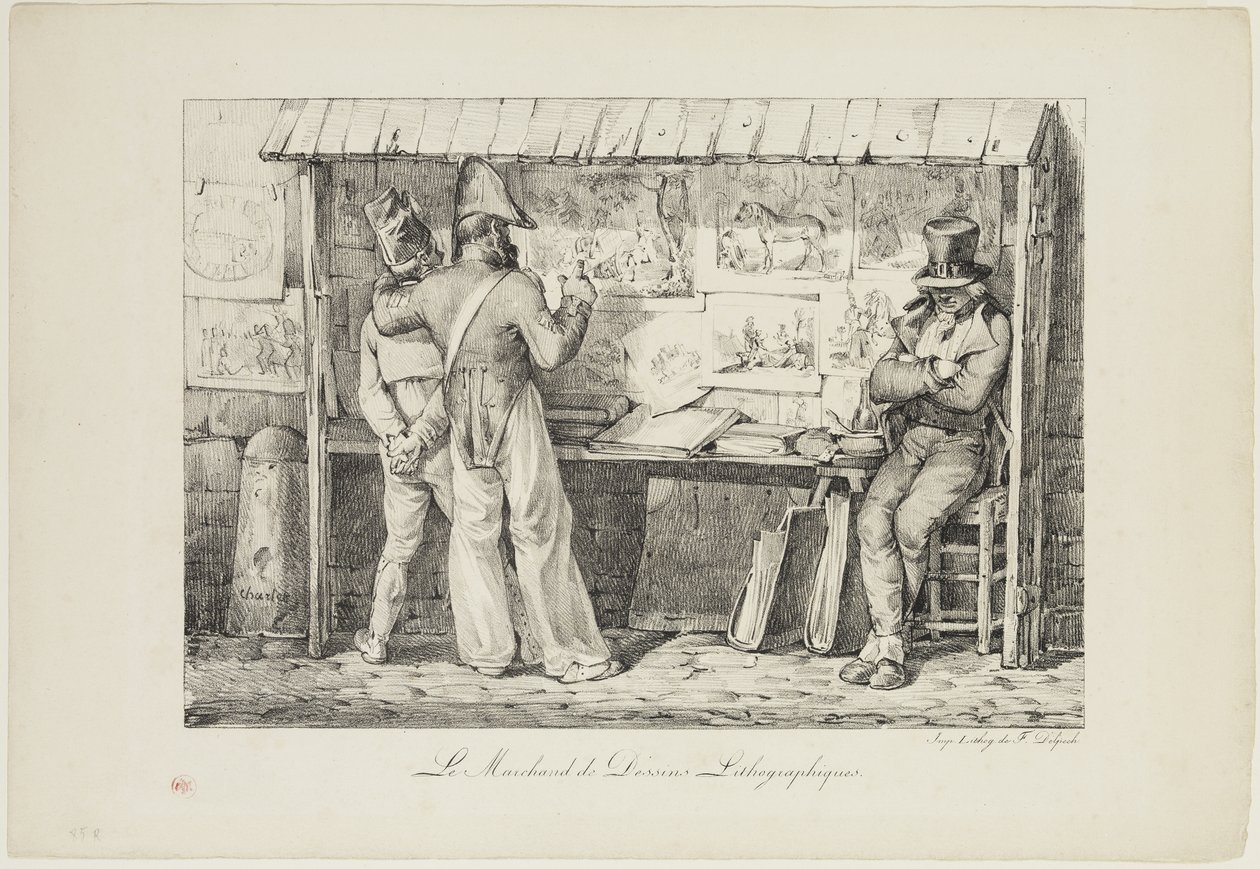 Le marchand de dessins lithographiques, tra il 1818 e il 1819 da Nicolas Toussaint Charlet