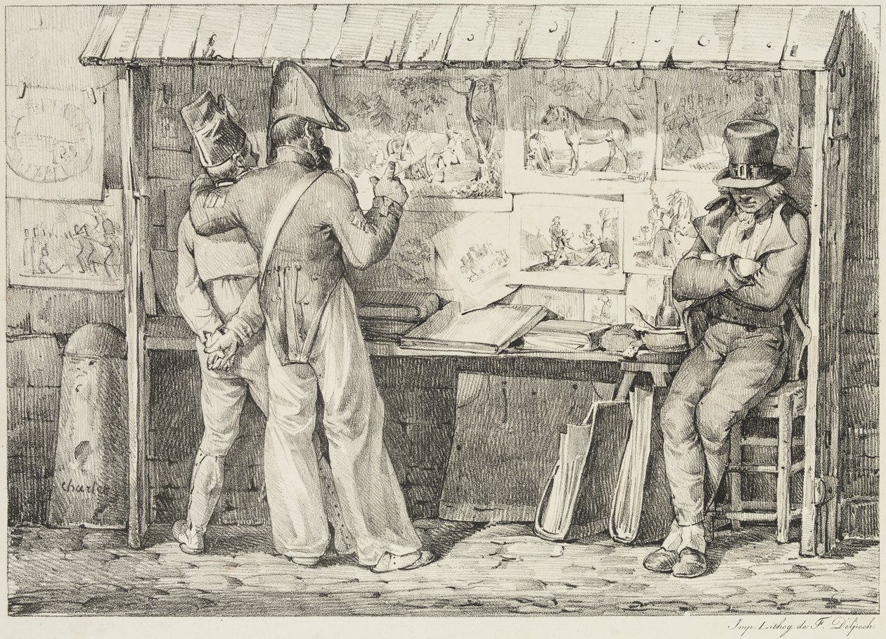 Le marchand de dessins lithographiques, tra il 1818 e il 1819 da Nicolas Toussaint Charlet
