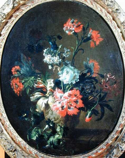 Fiori in un vaso di pietra da Nicolas (attr.to) Baudesson